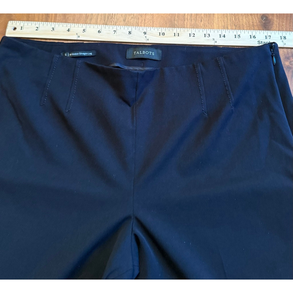 Women's TALBOTS Straight Stretch Leg Pants Size 14 Black - Picture 10 of 11
